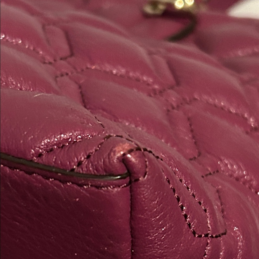 kate spade Quilted Leather Satchel in Berry Plum - Picture 6 of 9
